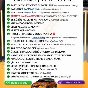 CAPTUR 2 İCON VE RSLİNE GİZLİ ÖZELLİK AKTİVASYONU