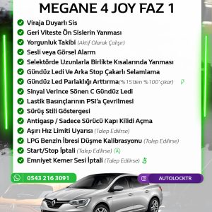 MEGANE 4 JOY FAZ 1 GİZLİ ÖZELLİK AKTİVASYONU
