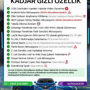 KADJAR GİZLİ ÖZELLİK AKTİVASYONU 2016-2020