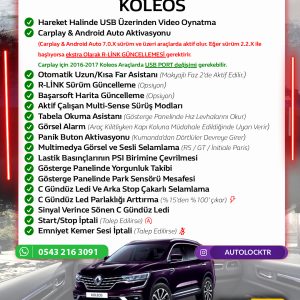 KOLEOS GİZLİ ÖZELLİK AKTİVASYONU